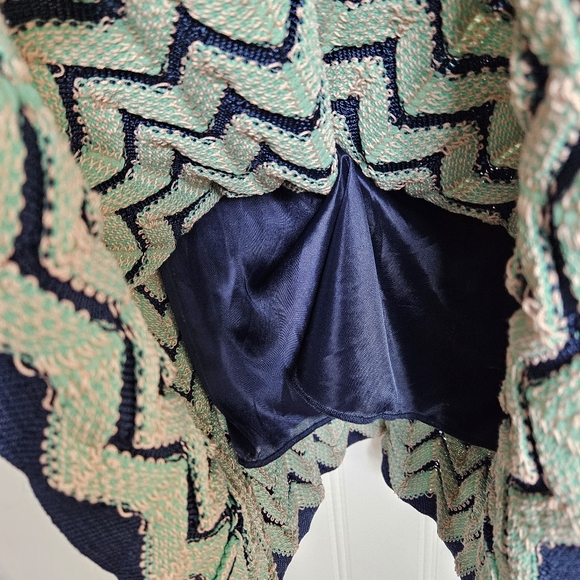 M Missoni Mint Chevron Sleeveless Sweater Dress Italy Size 10 A-Line Knit - Picture 11 of 16